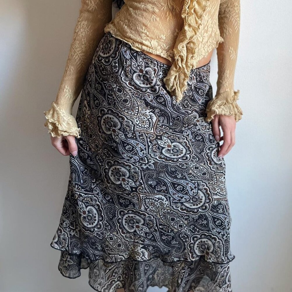 Briggs New York Paisley Midi Skirt